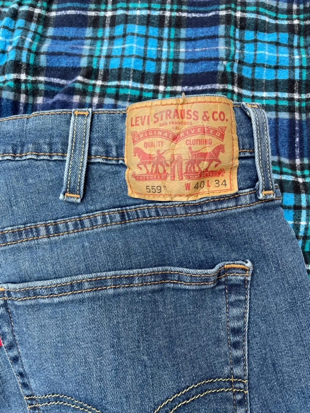 🌱5/$25🌱 Levi’s 559s | 40x34 Dark Wash Straight Leg Stretchy Jeans